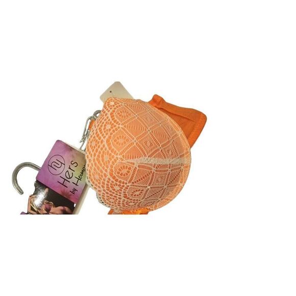 Hers By Herman Womens Orange Adjustable Strap Padded Push Up Bra Size 34B - Picture 4 of 8
